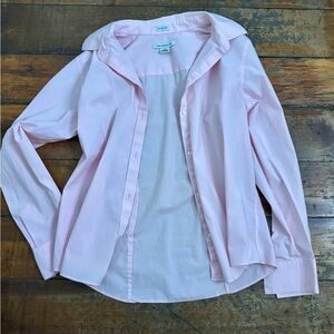 Liz Claiborne Large Pink Wrinkle Free Button-Down Shirt